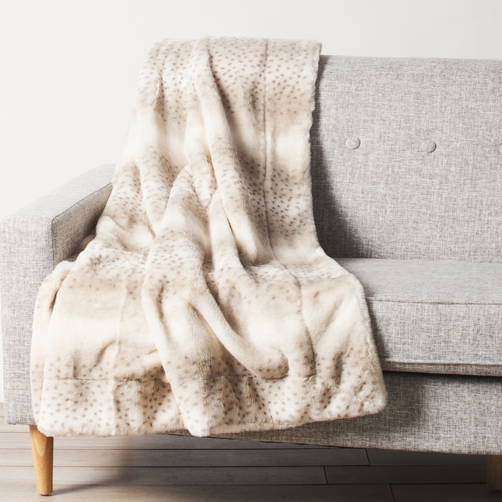 🎉LAST PIECE🎉RACHEL‎ RACHEL ROY 50×60 Spotted Faux Fur Throw